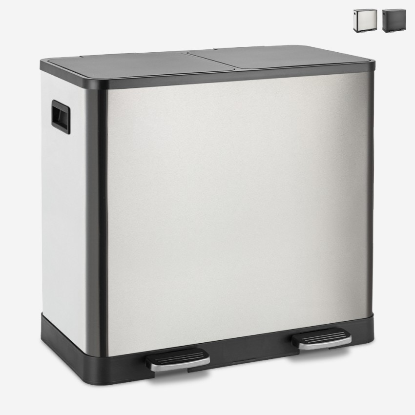Prullenbak 60 liter met 2 bakken voor scheiden van afval Lindo XL Aanbieding
