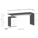 Bureau moderne 3 tiroirs 160x60x75cm New Selina Basic 