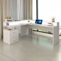 Bureau d'angle avec 3 tiroirs et plateau surélevé New Selina A-S Plus Remises