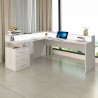 Bureau d'angle avec 3 tiroirs et plateau surélevé New Selina A-S Plus Remises