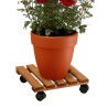 Kar op wielen voor planten en bloemen 30x30cm van hout met wielen Videl QS Verkoop