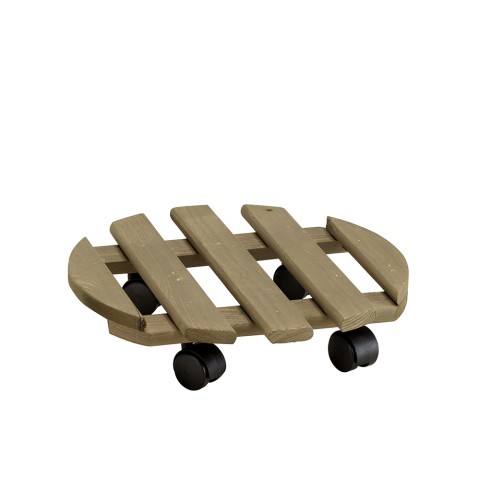 Ronde plantenroller Ø35 van hout met wielen Videl TS Aanbieding