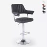 Tabouret de bar cuisine simili cuir accoudoirs réglables piètement chromé Tampa Vente