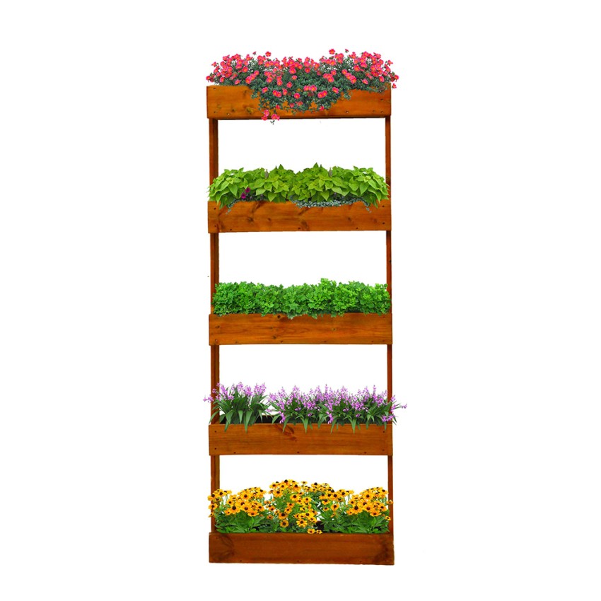 Ortolegno verticale plantenbak met 5 bakken voor balkon en terras 71x16x164 Aanbieding Ortolegno verticale plantenbak met 5 bakken voor balkon en terras 71x16x164 Aanbieding