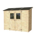 Tuinhuisje van hout met aanbouw voor tuingereedschap Vanille 245x102 Aanbod