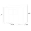 Houten tuinhuisje aangebouwd gereedschapsschuur Vaniglia 245x102 Korting