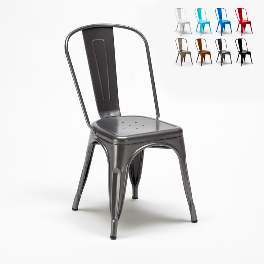 chaise industrielle en acier et métal pour cuisine et bars steel one Remises