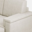 Moderne 2-zitsbank voor de woonkamer met poef in stof Marrak 120P 