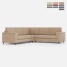 Canapé d'angle en tissu 5 places 246x246cm style moderne Marrak 14AG Promotion