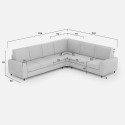 Grand canapé d'angle en tissu 6 places 286x246cm moderne Sakar 18AG 