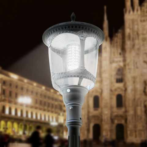 Lampadaire solaire led pour extérieur en style victorien Milano