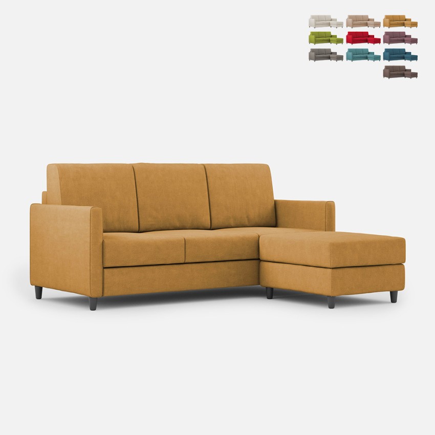 Moderne 3-zitsbank in stof met poef Karay 180 Aanbieding Moderne 3-zitsbank in stof met poef Karay 180 Aanbieding