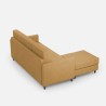 Canapé 3 places rembourré en tissu avec pouf style moderne Karay 180 