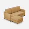 Canapé 3 places rembourré en tissu avec pouf style moderne Karay 180 