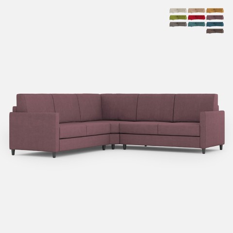 Canapé d'angle design moderne 5 places en tissu 241x241cm Karay 14AG Promotion