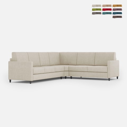 Canapé d'angle design 6 places 281x221cm en tissu moderne Karay 18AG Promotion