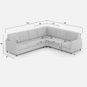 Canapé d'angle design 6 places 281x221cm en tissu moderne Karay 18AG 