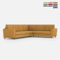 Canapé de salon d'angle moderne en tissu 6 places 288x248cm Yasel 18AG Promotion