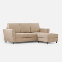 Canapé moderne en tissu 3 places de 212 cm avec pouf repose-pieds Yasel 180P 
