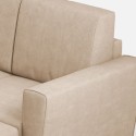 Canapé moderne en tissu 3 places de 212 cm avec pouf repose-pieds Yasel 180P 