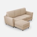 Moderne stoffen 3-zits bank 212cm met poef voetenbank Yasel 180P 