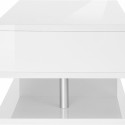 Table basse moderne rectangulaire 90x55cm 2 étagères Zeta 90 