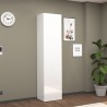 Armoire d'entrée à chaussures blanc brillant 1 porte 45x35x191h Dory Promotion