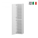 Armoire d'entrée à chaussures blanc brillant 1 porte 45x35x191h Dory Vente
