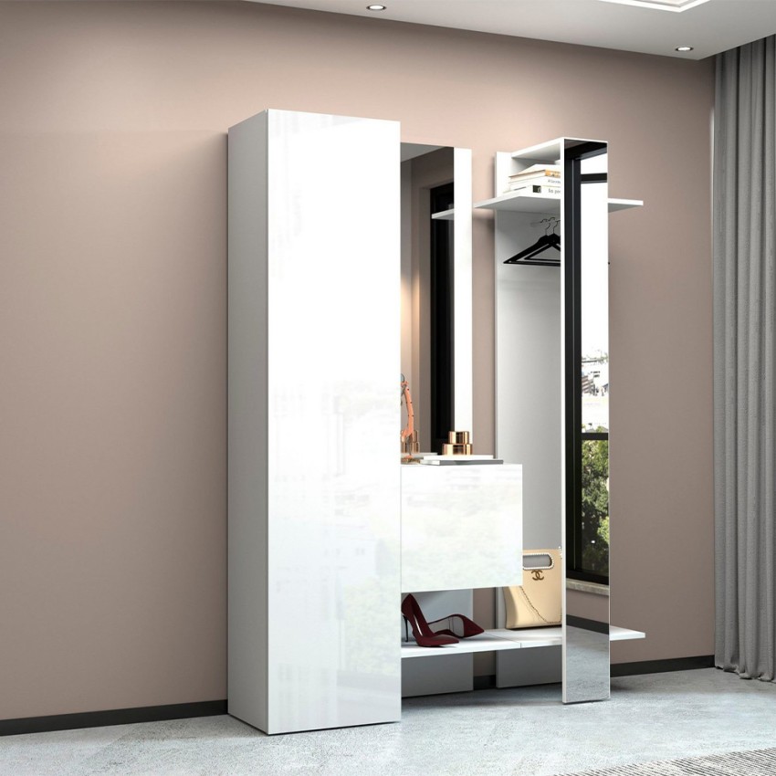 Ensemble meuble d'entrée avec armoire à chaussures, portemanteau et 2 miroirs Guapa Promotion Ensemble meuble d'entrée avec armoire à chaussures, portemanteau et 2 miroirs Guapa Promotion