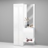 Ensemble meuble d'entrée armoire à chaussures avec miroir porte blanc brillant Chica Réductions