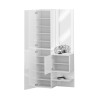 Ensemble meuble d'entrée armoire à chaussures avec miroir porte blanc brillant Chica Remises