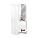 Ensemble meuble d'entrée armoire à chaussures avec miroir porte blanc brillant Chica Offre