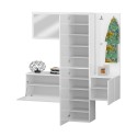 Ensemble meuble à chaussures armoire d'entrée avec miroir et porte-manteaux 2 meubles Linda Réductions