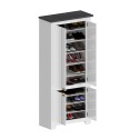 Hillrose Schoenenkast 4 deuren multifunctioneel wit klassiek 84x42x200cm Afmetingen