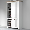 Armoire à chaussures multi-usage grande blanche 114x42x200cm 6 portes Elaisa 