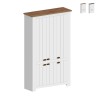Grote multifunctionele schoenenkast wit 114x42x200cm 6 deuren Elaisa Aanbieding