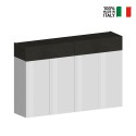 Moderne witte schoenenkast 4 deuren 8 planken hout 152x34x100cm Darice Voorraad