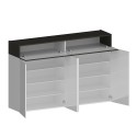 Meuble à chaussures moderne blanc 4 portes 8 étagères bois 152x34x100cm Darice Prix