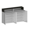 Meuble à chaussures moderne blanc 4 portes 8 étagères bois 152x34x100cm Darice Prix