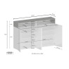 Moderne witte schoenenkast 4 deuren 8 planken hout 152x34x100cm Darice 