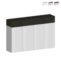 Meuble à chaussures moderne blanc 4 portes 8 étagères bois 152x34x100cm Darice Vente