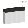 Meuble à chaussures moderne blanc 4 portes 8 étagères bois 152x34x100cm Darice Vente