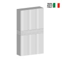 Grote moderne schoenenkast 114x34x200 cm, 6 deuren, 10 planken, model Dettey Model