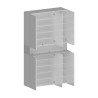 Grote moderne schoenenkast 114x34x200 cm, 6 deuren, 10 planken, model Dettey 