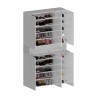 Grote moderne schoenenkast 114x34x200 cm, 6 deuren, 10 planken, model Dettey 