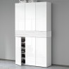 Grote moderne schoenenkast 114x34x200 cm, 6 deuren, 10 planken, model Dettey 