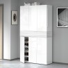 Grote moderne schoenenkast 114x34x200 cm, 6 deuren, 10 planken, model Dettey Catalogus