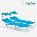 2 opvouwbare aluminium ligbedden met zonnekap Cancun Aanbieding