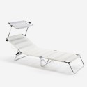 2 transats de plage et jardin bains de soleil pliant en aluminium Cancun Dimensions