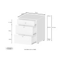 Chiffonnier bas à roulettes 3 tiroirs 47x45x61 bureau Paul Achat